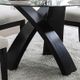 Furniture of America® Jasmin Glass Top Round Dining Table with Black Base-3