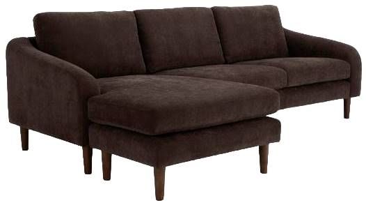 Moe's Home Collection Quinn 2-Piece Dark Brown Sectional Sofa with Reversible Chaise Ottoman-0