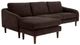 Moe's Home Collection Quinn 2-Piece Dark Brown Sectional Sofa with Reversible Chaise Ottoman-0