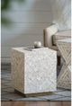 A & B Home Beige Square Stool-1