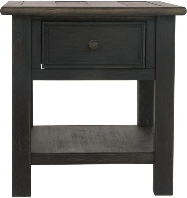 Signature Design by Ashley® Tyler Creek Grayish Brown End Table with Black Base-1
