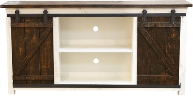 American Wholesale Furniture Barn Door Rodeo/White 60" TV Console-1