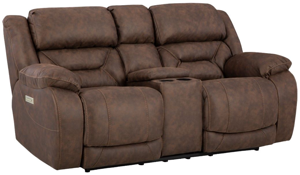 HomeStretch Skywalker Brown Power Reclining Loveseat Darvin - Main Image