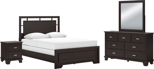 Covetown 6 Piece Queen Panel Bedroom - Dark Brown Covetown 6 Piece Queen Panel Bedroom - Dark Brown