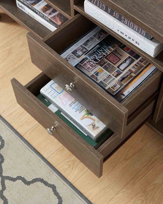Brassex Inc. Walnut Oak 60'' TV Stand -2