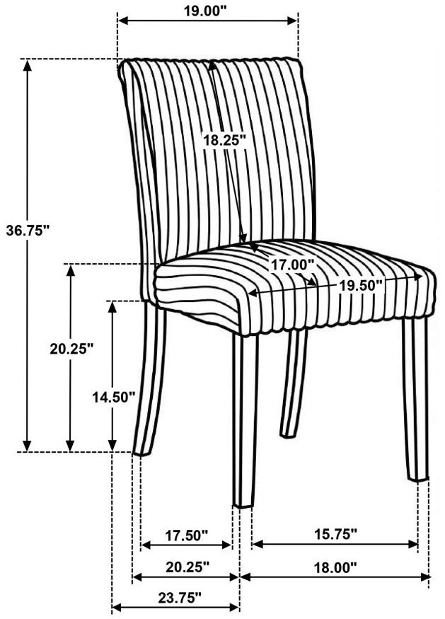 Coaster® Dermott 2-Piece Chocolate Upholstered Dining Side Chair Set-2