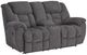 Signature Design by Ashley® Foreside Charcoal Reclining Loveseat with Console-0