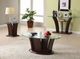 Furniture of America® Manhattan IV Glass Top Sofa Table with Brown Cherry Base -1