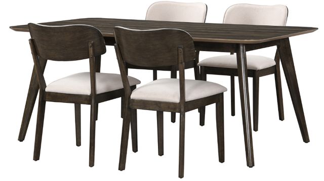 New Classic® Home Furnishings Rex 5-Piece Beige/Walnut Rectangular Dining Set-0