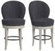 Elements International Westford Charcoal/Gray Swivel Bar Stool-1