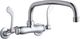 Elkay Chrome Foodservice 3-8" Adjustable Centers Wall Mount Faucet with 12" Arc Tube Spout and 4" Wristblade Handle-0