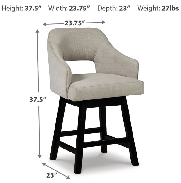Signature Design by Ashley® Tallenger Brown/Linen Upholstered Swivel Bar Stool -4