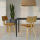 Armen Living Jaguar 3-Piece Camel/Oak Dining Chair Set-1