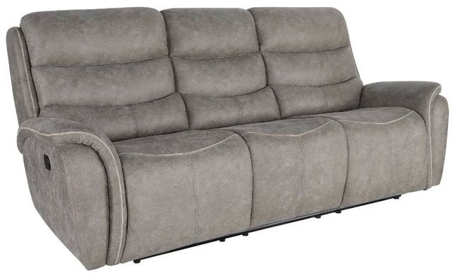 New Classic® Home Furnishings Kamari Gray Dual Manual Reclining Sofa-0