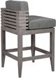 Armen Living Vivid Light Gray Olefin/Wood Outdoor Counter Stool-5