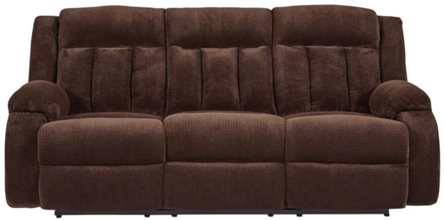 Signature Design by Ashley® Observation Chocolate Power Reclining Sofa with Drop Down Table-0