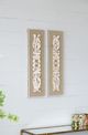 A & B Home 2-Piece Antique Washed White/Beige Wall Art Set-1