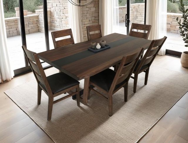 International Furniture Direct Riverwood Black/Brown Side Chair-1