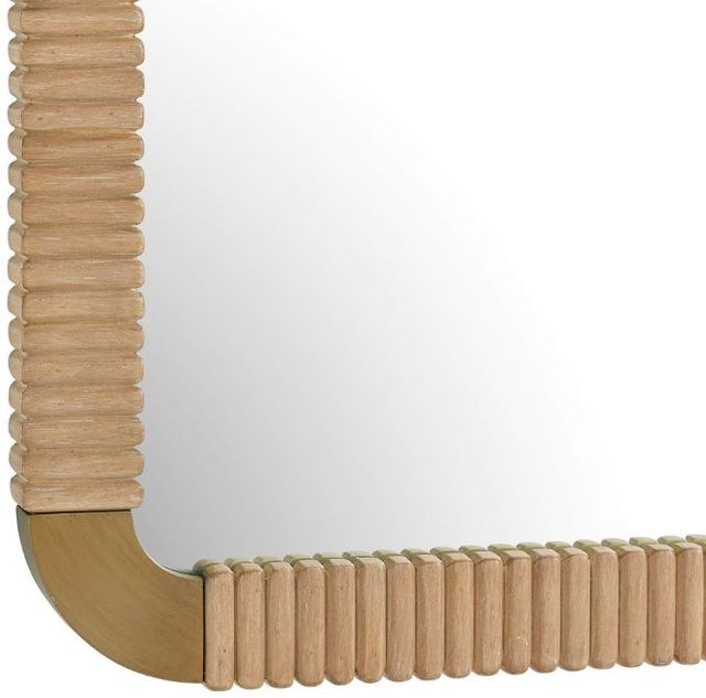 Uttermost® Heinrich Antique Brass Wood Mirror-3