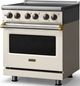 Viking® 5 Series 30" Pure White Pro Style Electric Range with Brushed Brass Trim-2