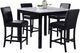 Crown Mark Lennon 5-Piece Black Counter Height Dining Set-0
