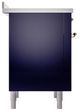 Ilve® Nostalgie II Noblesse 36'' Midnight Blue Pro Style Induction Range with Brass Trim-2