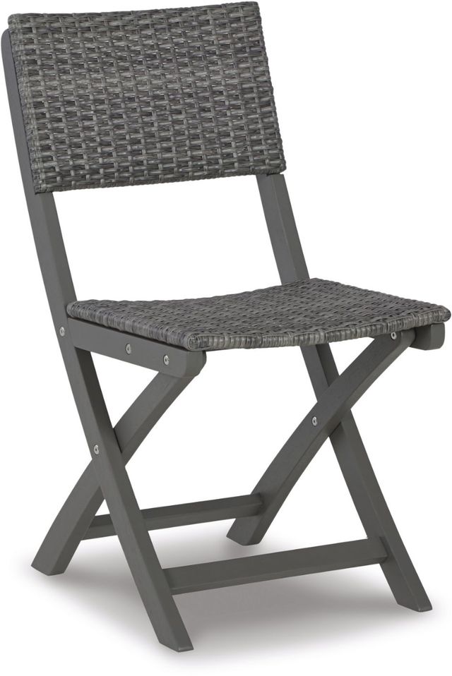 Signature Design by Ashley® Safari Peak 3-Piece Gray Outdoor Table and Chairs Set-1