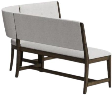 Bernards Dorval Gray/Walnut Curved Corner Bench-1