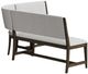 Bernards Dorval Gray/Walnut Curved Corner Bench-1