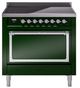 Ilve® Nostalgie II Noblesse 36'' Emerald Green Pro Style Induction Range with Chrome Trim-0