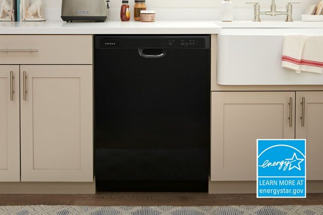 Amana® 24" Black Front Control Built In Dishwasher with Midnight Interior-12