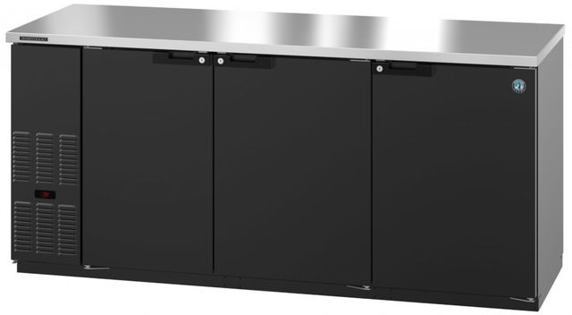 Hoshizaki Back Bar 80" 28.7 Cu. Ft. Black Vinyl Three Section Refrigerator-0