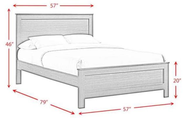 Elements International Sami White Upholstered Full Panel Bed-3