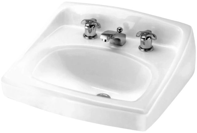 American Standard Lucerne® White Wall-Hung Sink for Exposed Bracket Support with 8" Widespread-1