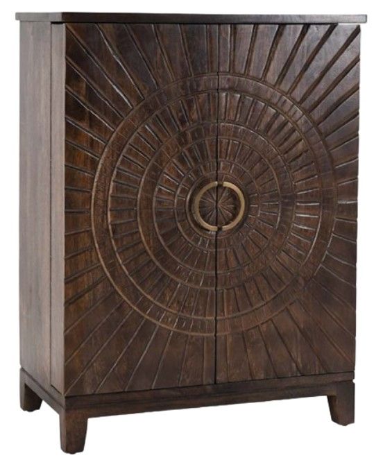 Classic Home Vivienne Bark Brown Bar Cabinet-0