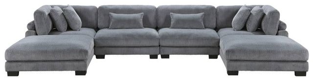 Homelegance® Traverse 6-Piece Gray Modular Sectional with 2-Ottoman-2