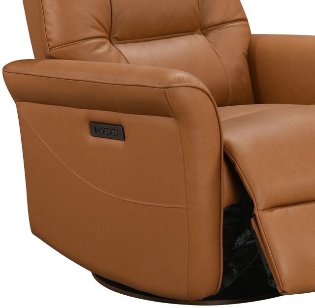 Leather Italia™ Cambria Jennings Camel Power Swivel Glider Recliner-1