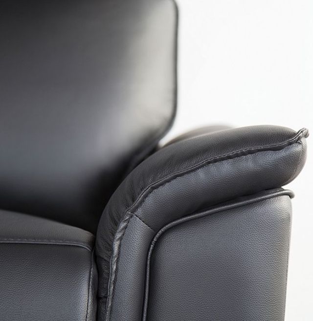 Furniture of America® Bienne Black Manual Recliner Chair-2