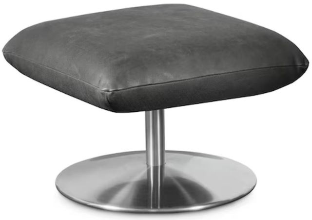 Bassett® Furniture Ranlo Graphite/Brushed Stainless Ottoman-0