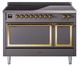 Ilve® Nostalgie II Noblesse 48'' Graphite Matte Pro Style Induction Range with Brass Trim-0