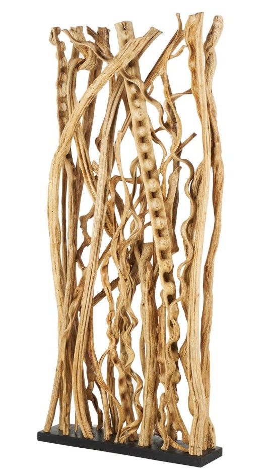 Deco Marche Brown Wood Tree Handmade Single Panel Partition Room Divider-4