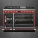 Smeg Portofino Aesthetic 48" Red Freestanding Dual Fuel Natural Gas Range-1