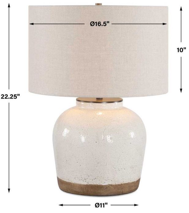 Uttermost® Jarret Glaze White Table Lamp-2