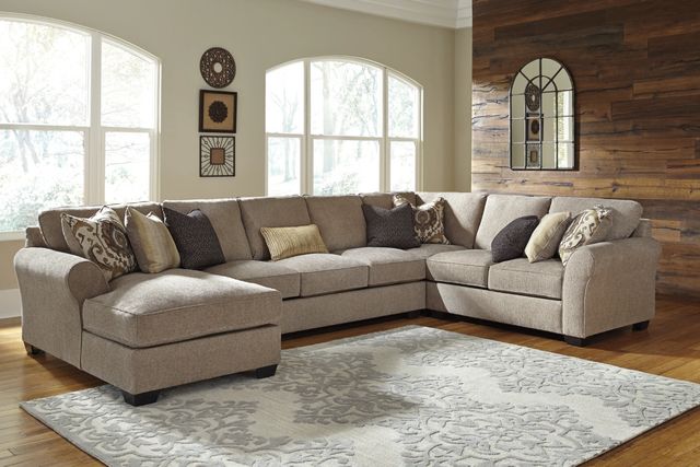 Benchcraft® Pantomine 4-Piece Driftwood Right-Arm Facing Sectional with Chaise and Armless Sofa-1