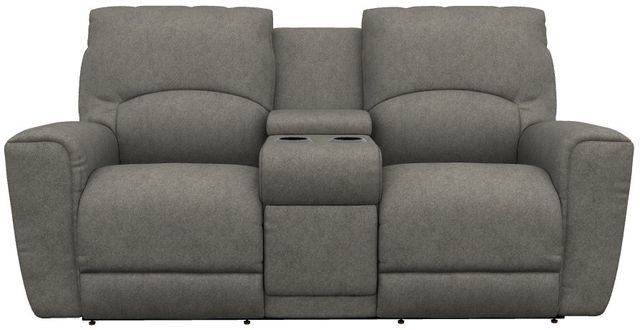 La-Z-Boy® Cassian Charcoal Manual Reclining Loveseat with Console-1