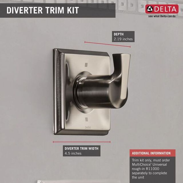 Delta Dryden® Stainless 3-Setting 2-Port Diverter Trim -3