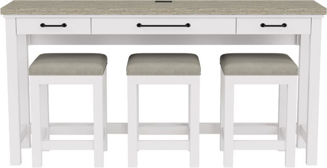 Riverside Furniture Cora 4-Piece Cloud/Fog Sofa Table with Stool Set-3