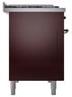 Ilve® Nostalgie II Noblesse 48'' Burgundy Pro Style Dual Fuel Range with Burnished Trim-2