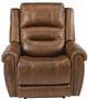 Flexsteel® Oscar Big Man's Brown Fabric Power Recliner with Power Headrest-2