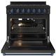 Thor Kitchen Gordon Ramsay Collection 36" Black Pro Style Liquid Propane Range with Precision Knob Control and Blue Trim-1